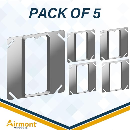 Airmont Products 1/2" Raised Mud Rings, Square Device Cover, 1-Gang Outlet Cover - Image 2