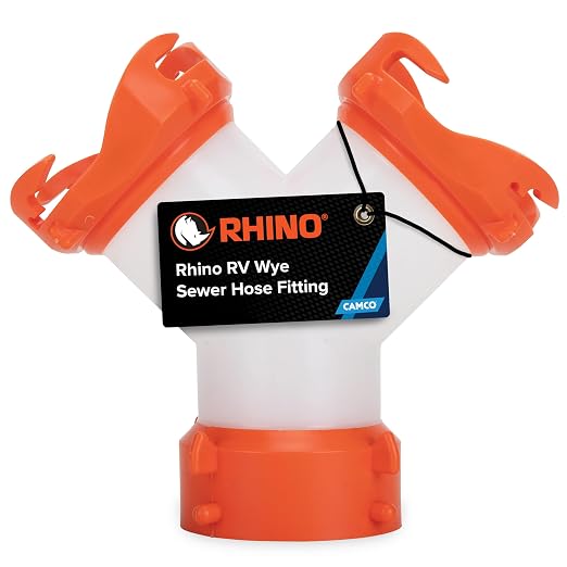 Camco RhinoFLEX Camper/RV Wye Sewer Hose Fitting | Features 360-Degree Swivel by Camco