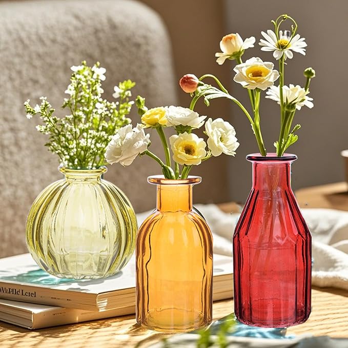Eleganttime Bud Vases for Flowers, Glass Colored Bud Vase in Bulk Set of 10 - Image 5