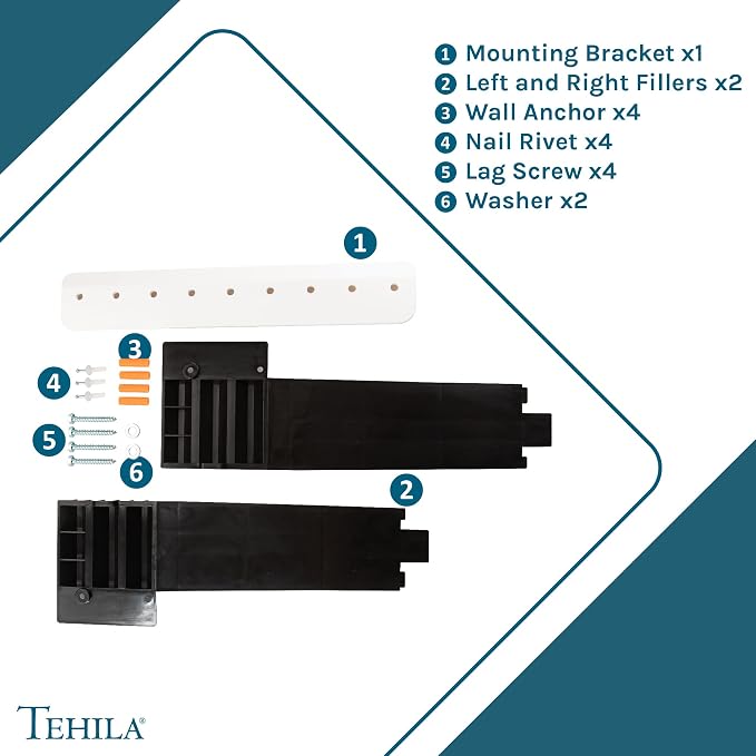 JS Jackson Supplies Tehila Black Wall Mounting Kit - Image 9