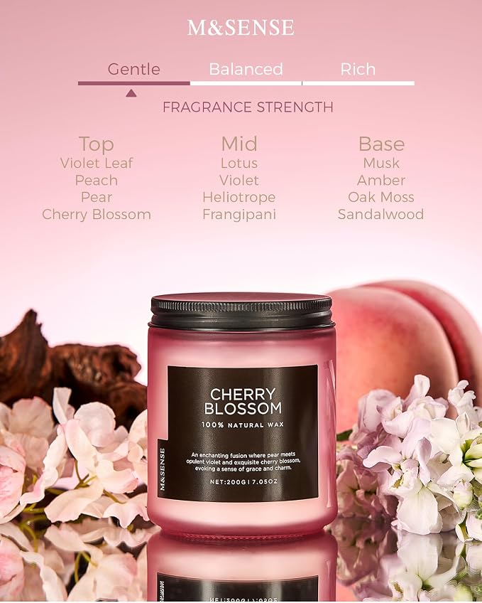 M&SENSE Cherry Blossom Scented Candles - Image 2