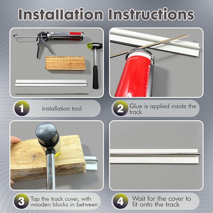 4 Pack Sliding Door Repair Track Cover– Repair Worn or Damaged Sliding Glass - Image 6