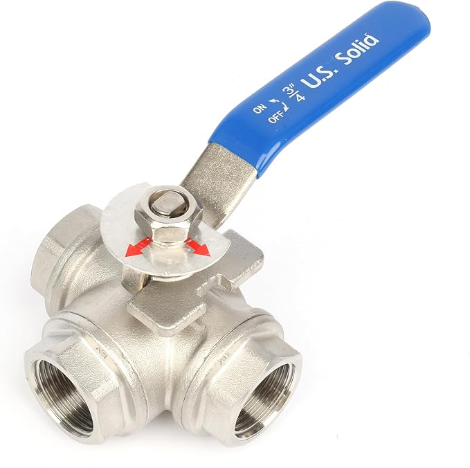 U.S. Solid 3/4" 3 Way Ball Valve - Image 5