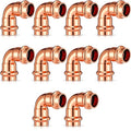 Therwen 10 Pcs 1/2 Inch Copper Pipe Press Fittings, 90 Degree Elbow Coupling by Therwen