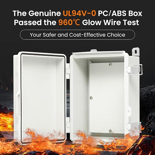 QILIPSU UL94-V0 Outdoor Electrical Box 8.3"x6.3"x3.9" Waterproof Junction Box - Image 2