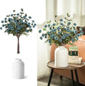 BLOSMON Dusty Blue Flowers, Fake Mums Centerpieces Table Decorations | by Blosmon