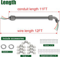12FT Liquid-Tight Conduit Kit, 1/2" Pre-Wired Electrical Whip - Image 2