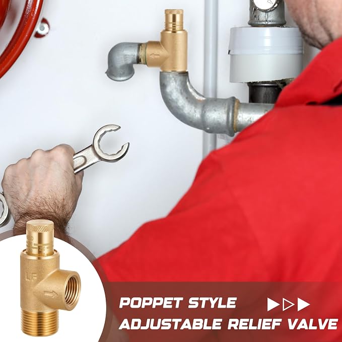 1/2" x 3/4" Poppet Adjustable Relief Valve Pressure Relief Valve - Image 3