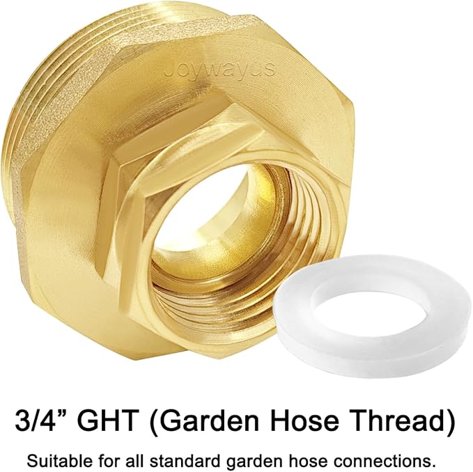 Joywayus Brass Swivel Pipe Fitting 3/4" GHT Female x 1-1/2"NPT Male | Garden - Image 4