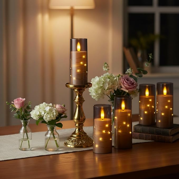 Raycare 9 Pcs Flameless Battery Operated Pillar Candles - Image 5