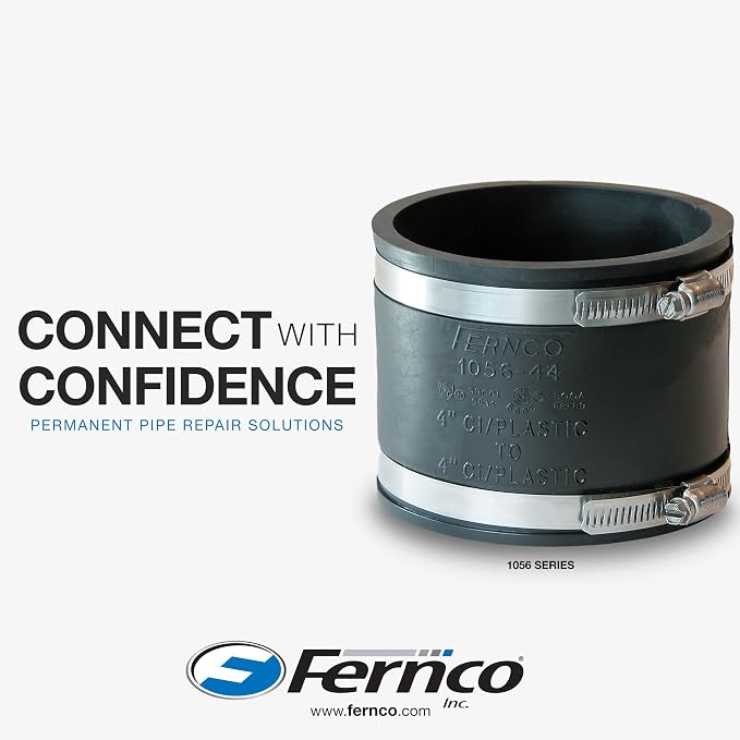 Fernco 1056-22 Flexible Pipe Coupling 2” CI/Plastic/Steel to 2” CI/Plastic/Steel - Image 6