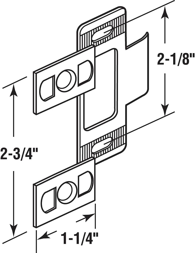 Prime-Line U 94865 2-3/4 in. x 2-1/8 in. Adjustable Strike, Three Piece - Image 2