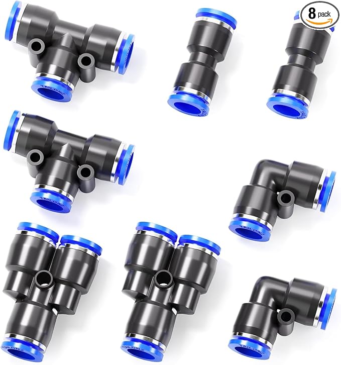 TAILONZ PNEUMATIC 6mm od Push to Connect Fittings Pneumatic Fittings Kit 2 by TAILONZPNEUMATIC