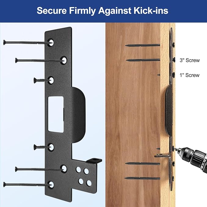Door Strike Plate with Barricade Pins, Heavy Duty | Forced Entry Resistance - Image 7