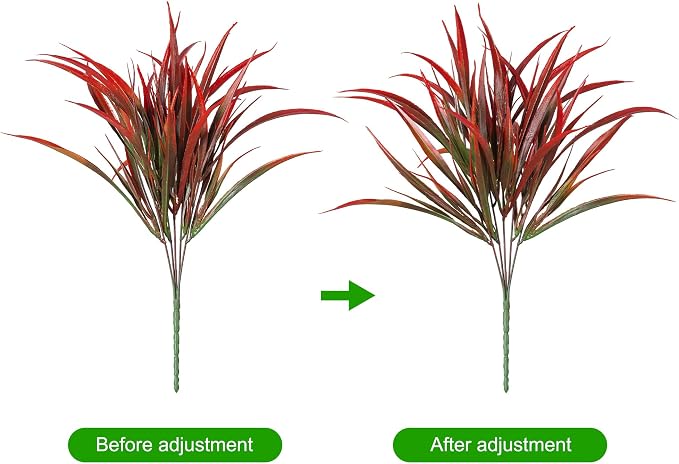 Ivydale 12Pcs Artificial Plants Outdoor Fake Plastic Grass Fall Decoration UV - Image 7