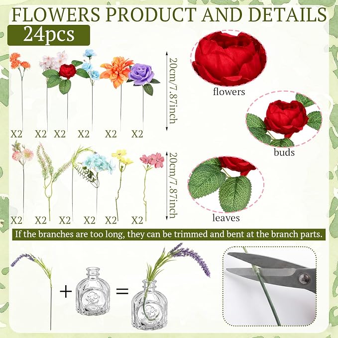 36 Pcs Artificial Flowers Table Centerpiece - Image 6