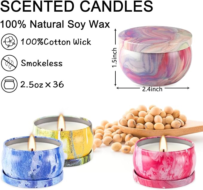 Howemon 36 Pack Scented Candles Set - Image 3