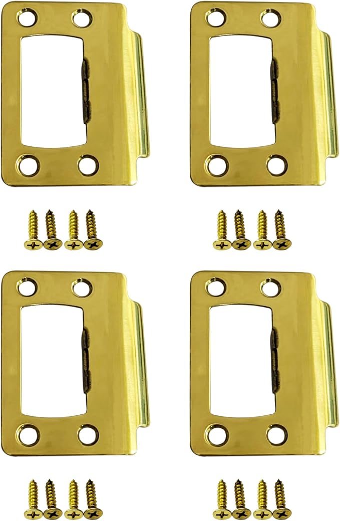 Solid Brass Universal Type Restorer Lock Strike Plate, 2-1/4" x 1-3/4" by QCAAHardware