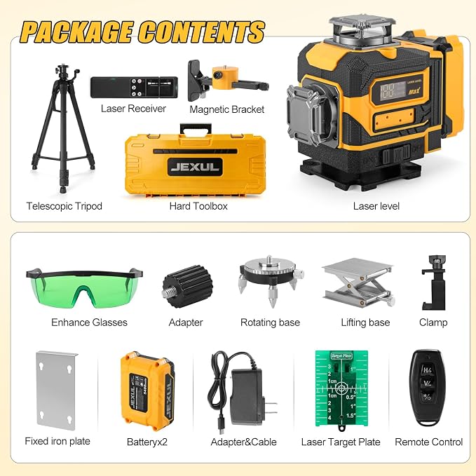 16 Line Laser Level, 4D Self Leveling Kit | - Image 5