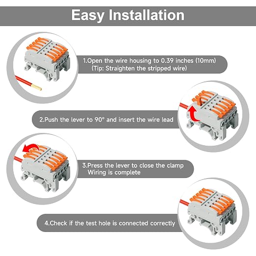 5Pcs DIN Terminal Blocks, 5 Conductor Splicing Connectors | 5 Conductor Compact - Image 6