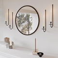 Metal Wall Candle Sconce Holder Set of 4 Wall Mount Candle Holder Pillar Holder by WOLAOJA