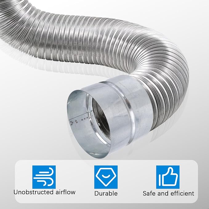 4 Inch Galvanized Metal Vent Duct Connector, Dryer Pipe Connection | - Image 3
