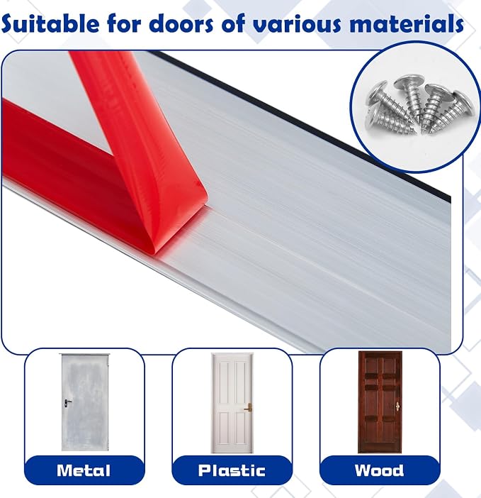 Gisafai 2 Pcs 48 Inches Door Mouse Stopper, Metal Sweep, Weather Seal - Image 3