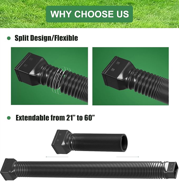 2 Pack Rain Gutter Downspout Extensions Flexible, Drain Downspout Extender - Image 5