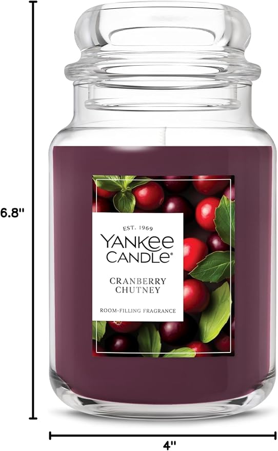 Yankee Candle Cranberry Chutney, Holiday Scented Candle, 22oz Large Jar - Image 9