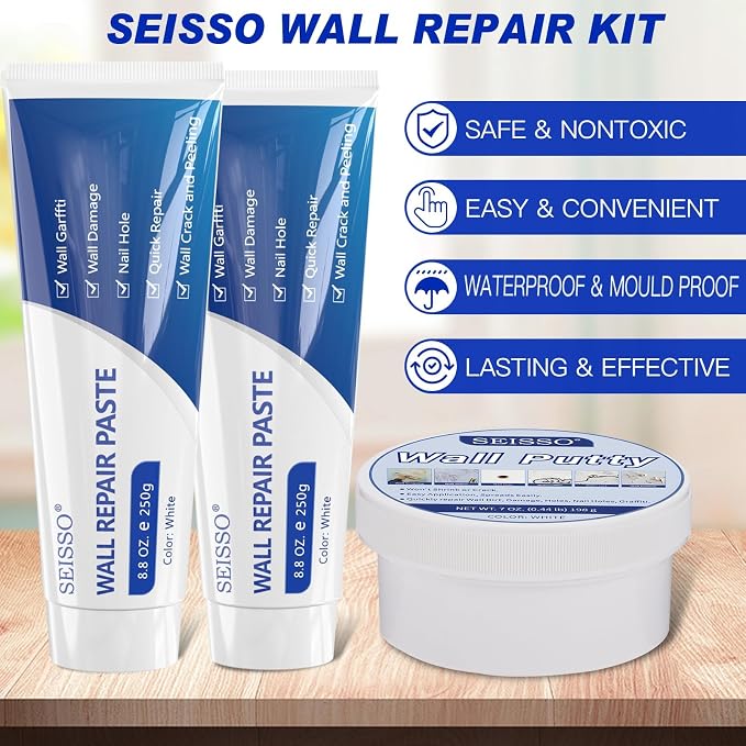 SEISSO Drywall Repair Kit, Wall Repair Paste Plaster, 1 Pack Wall Putty - Image 8