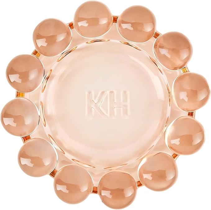 Chic Orange Bubble Glass Candle Dish – Modern Clear Glass Candle Holder - Image 3