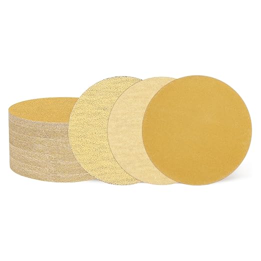HARFINGTON 150Pcs 3Inch Sanding Disc Hook & Loop Gold Aluminum Oxide | by HARFINGTON