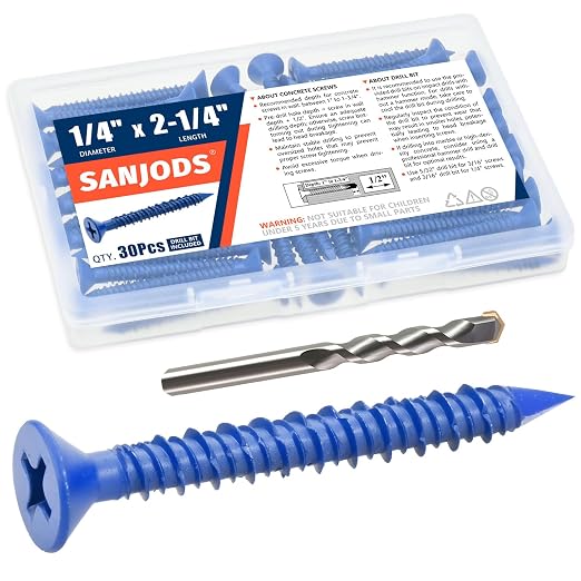 1/4" x 2-1/4" Concrete Screw Anchor, Cement or Stucco by Unknown