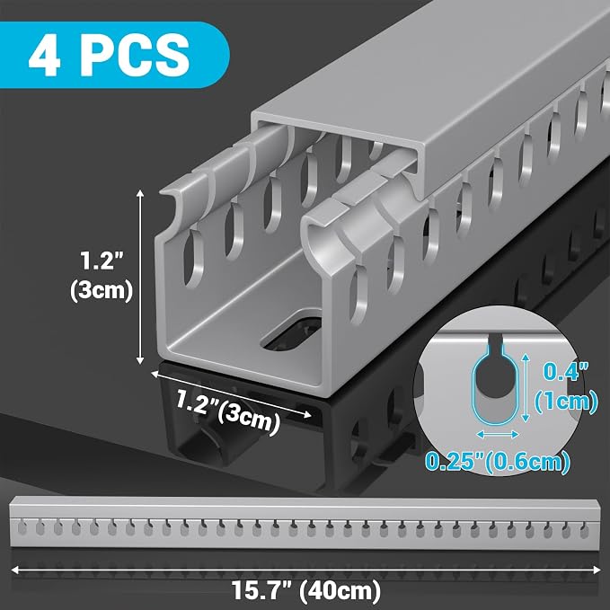 Open Slot Wire Duct Kit, 62.8" Server Rack Cable Management, Cable Management - Image 2