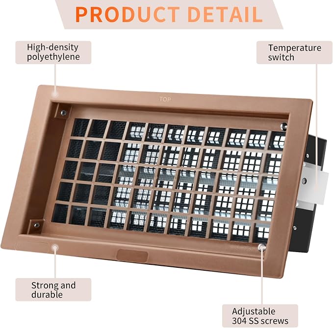 Crawl Space Foundation Vent Cover Automatic 8x16 Inch - Image 3