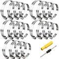 20pcs Silver 304 Stainless Steel 40-108mm Hose Clamps Assortment Adjustable by maierke