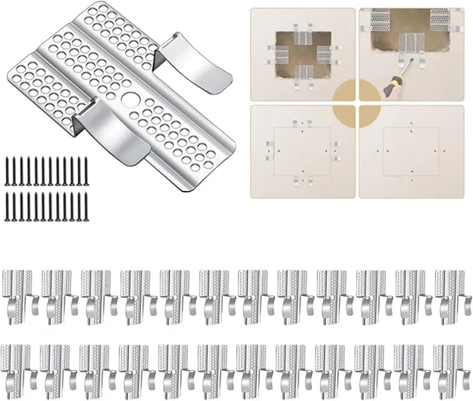 Drywall Repair Clips 24 Pack, Stainless Steel Wall Patch Clips by Unknown
