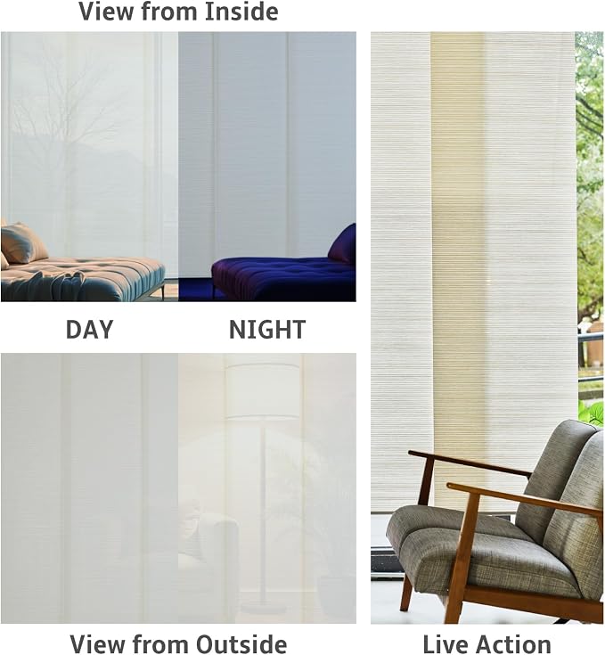 Replacement Fabric Panels for Sliding Glass Door, Fabric Only, Natural Woven - Image 6