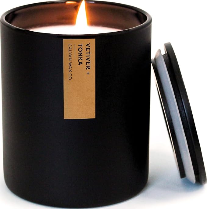Vetiver & Tonka Scented Candle by CalyanWaxCo