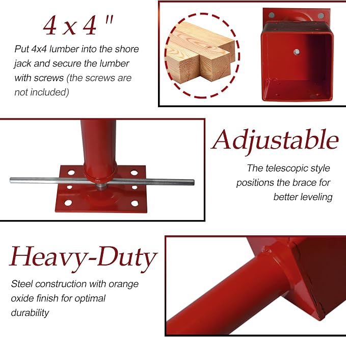 4x4 Screw Jacks, Adjustable Jack Post House Jacks - Image 7
