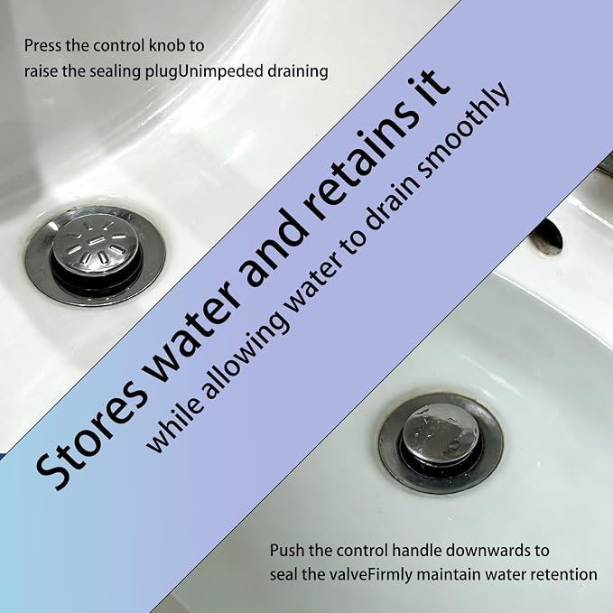 2 Pack Bathroom Sink Pop Up Center Piece Assembly - Image 5