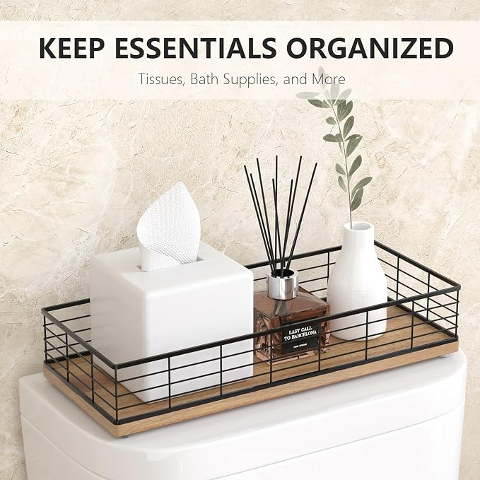 Toilet Paper Storage Basket, Narrow Bathroom Countertop Organizer - Image 3