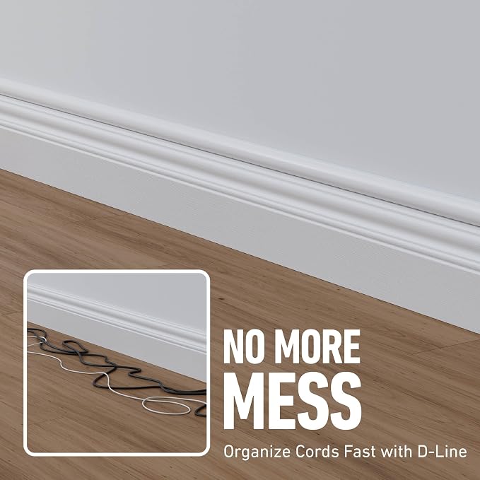 D-Line Half Round Cord Hider, Patented Cable Cover, Hide TV Wall Mount Wires - Image 6