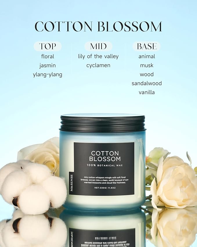 M&SENSE Clean Cotton Scented Candles - Image 2