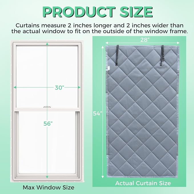 Thicken Cotton Layer Thermal Window Cover 30"x56" | Window Insulation - Image 3