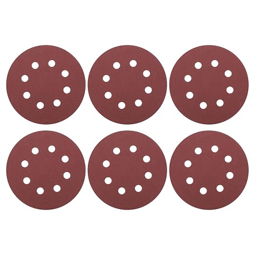 HARFINGTON 20 Pcs 5 Inch Sanding Discs 180 Grit Red Aluminum Oxide 8 Hole | by HARFINGTON