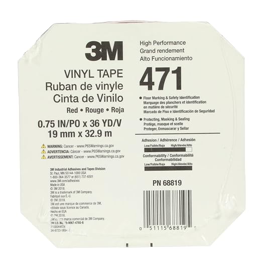 3M Vinyl Tape 471, 3/4 in x 36 yd, 5.2 mil - Image 3