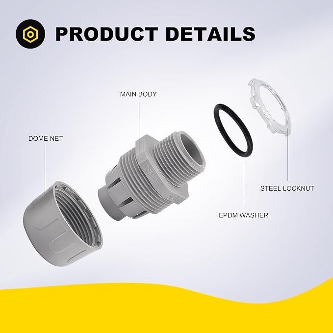 10 PCS 3/4" Liquid Tight Connector NPT Non-Metallic - Image 4