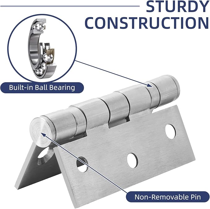 6 Pack Ball Bearing Door Hinges - Image 4