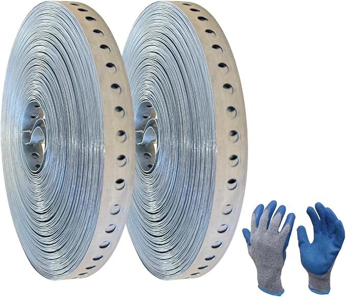 F&L Galvanized Pipe Strap 3/4" x 100 FT – Heavy-Duty 24 Gauge Steel Hanger Strap by CoolingProduct